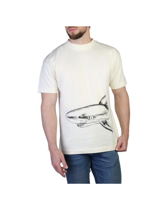 Weißes T-Shirt mit Hai-Motiv