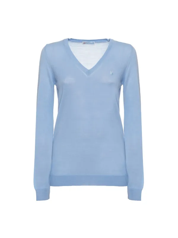 Leichter blauer V-Ausschnitt Pullover Leichter blauer V-Ausschnitt Pullover