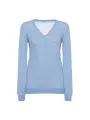 Leichter blauer V-Ausschnitt Pullover