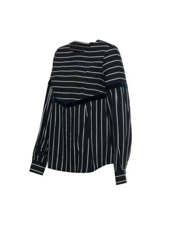 Gestreiftes schwarzes Rollkragenbluse Harmont & Blaine