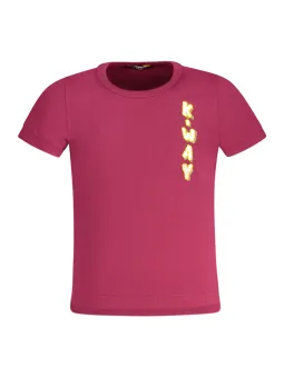 "Mädchen K-Way T-Shirt: Kurzarm, Rundhals, Logo-Druck"