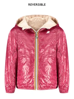 "Wendbare K-Way Jacke Pink/Rot: Wasserdicht & Eco Plus"