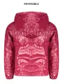 "K-WAY Jacken im Sale | K-Way K61313WPLYLI_RSAN1 Langarmjacke mit Wendekapuze in Pink/Kirschrot, Wasserdicht, Eco Plus, mit 2 Außentaschen und Kontrast online kaufen"|Planet-Deluxe