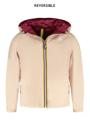 "K-WAY Jacken im Sale | K-Way K61313WPLYLI_RSAN1 Langarmjacke mit Wendekapuze in Pink/Kirschrot, Wasserdicht, Eco Plus, mit 2 Außentaschen und Kontrast online kaufen"|Planet-Deluxe