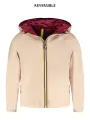 "K-WAY Jacken im Sale | K-Way K61313WPLYLI_RSAN1 Langarmjacke mit Wendekapuze in Pink/Kirschrot, Wasserdicht, Eco Plus, mit 2 Außentaschen und Kontrast online kaufen"|Planet-Deluxe