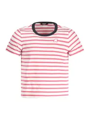 "K-WAY T-Shirts im Sale | K-WAY K31381WPEMELI_BIAN6 Gestreiftes T-Shirt mit Kontrastdetails und Logo für Jungen online kaufen"|Planet-Deluxe