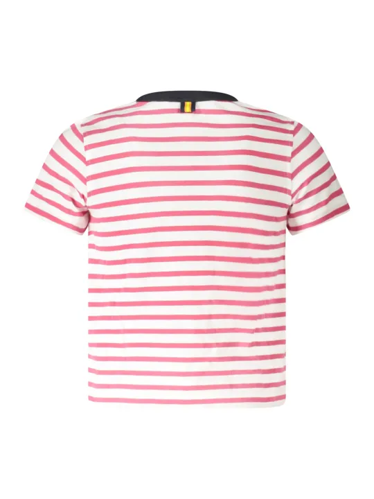 "K-WAY T-Shirts im Sale | K-WAY K31381WPEMELI_BIAN6 Gestreiftes T-Shirt mit Kontrastdetails und Logo für Jungen online kaufen"|Planet-Deluxe