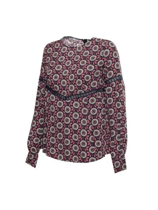 Weißes Baumwoll-Langarmshirt mit Gürtel