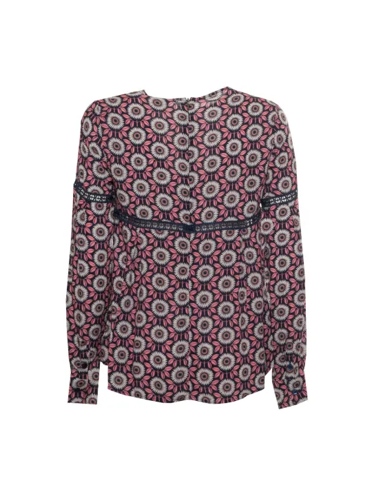 Weiße Bluse mit floralem Print