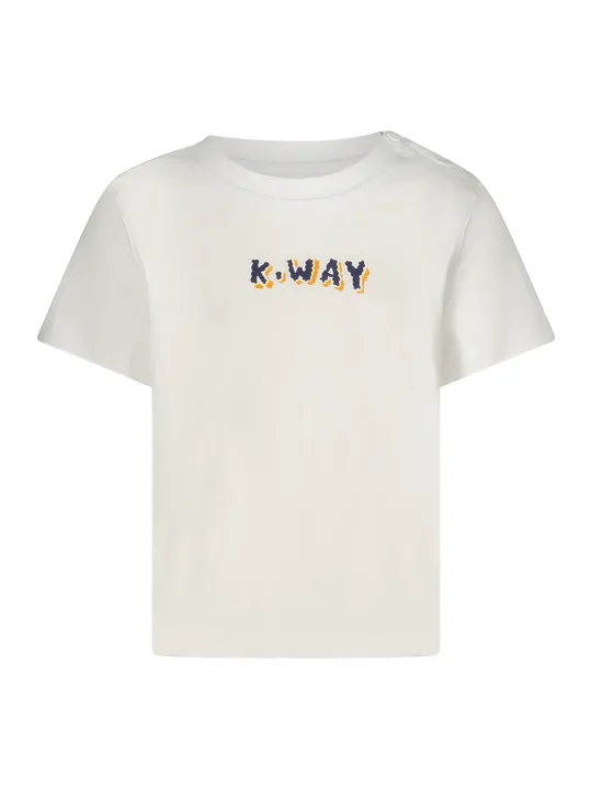 "K-WAY T-Shirts im Sale | K-Way K7124RWEPETE Kurzarm T-Shirt mit Rundhalsausschnitt und Logo für Jungen online kaufen"|Planet-Deluxe