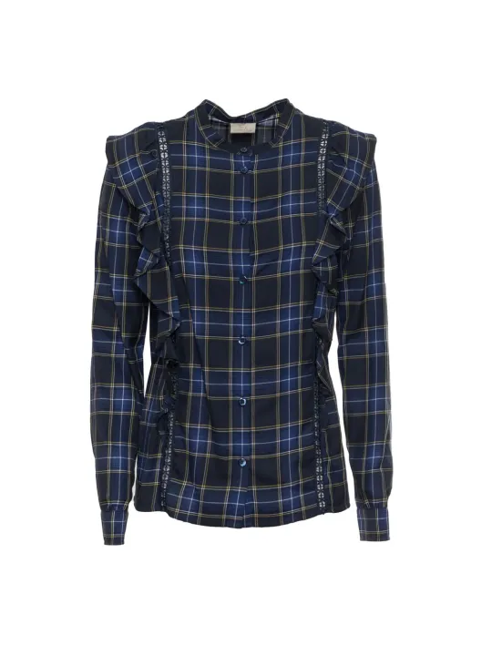 Navy blau kariertes Hemd Harmont Blaine