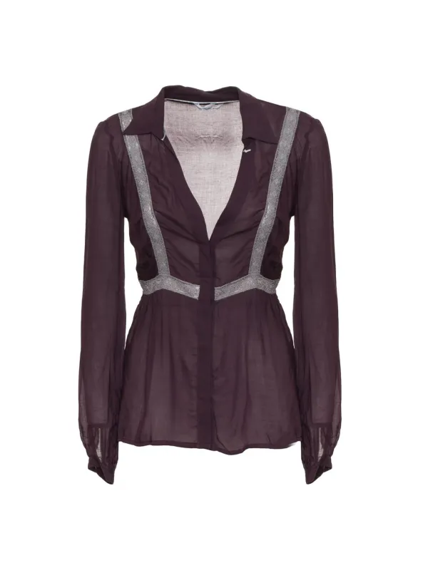 Transparente V-Ausschnitt Bluse Harmont Blaine