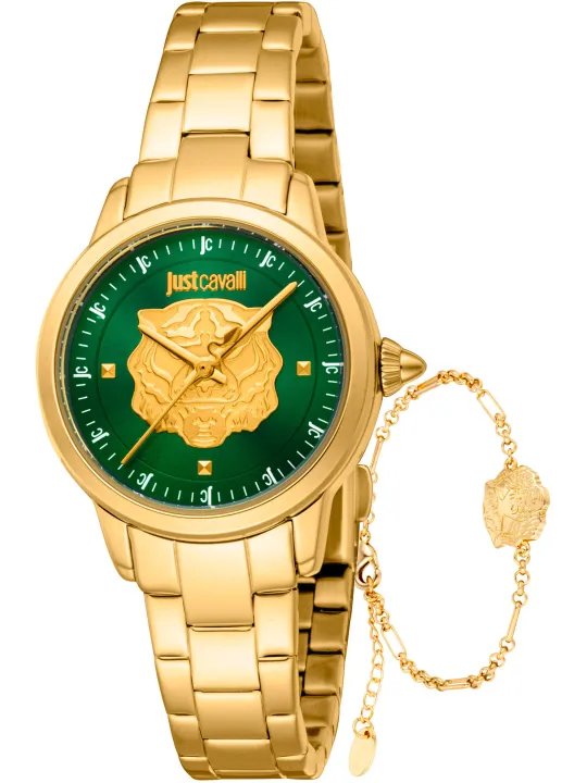 Goldene Just Cavalli Uhr und Armband
