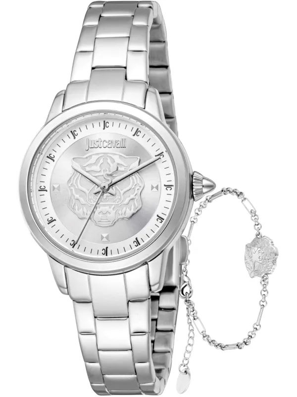 Graue Just Cavalli Herrenuhr mit Löwen Graue Just Cavalli Herrenuhr mit Löwen