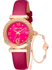 Violettes Lederarmband Roségold Damenuhr
