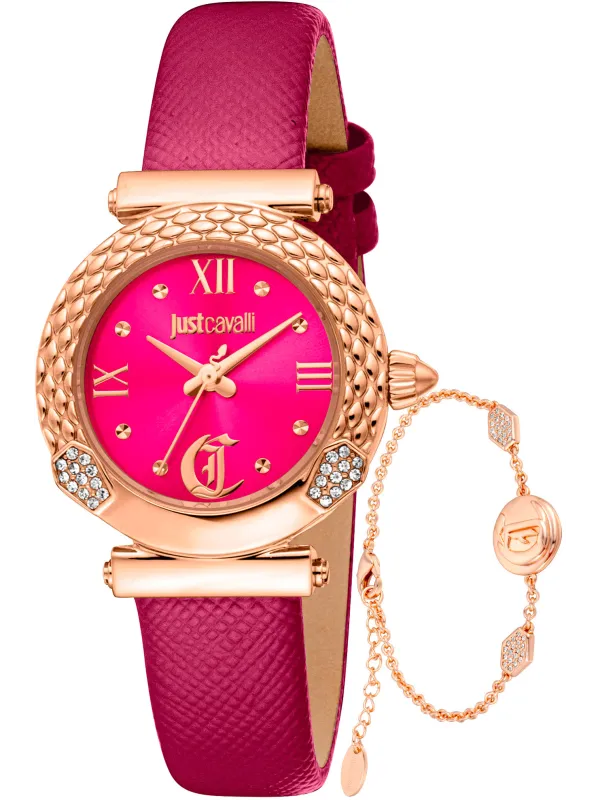 Violettes Lederarmband Roségold Damenuhr Violettes Lederarmband Roségold Damenuhr
