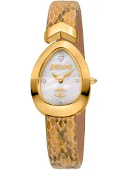 Goldene Just Cavalli Damenarmbanduhr Braun