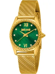Goldene Just Cavalli Uhr mit Meshband