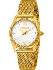 Goldene Just Cavalli Damenarmbanduhr mit Diamanten