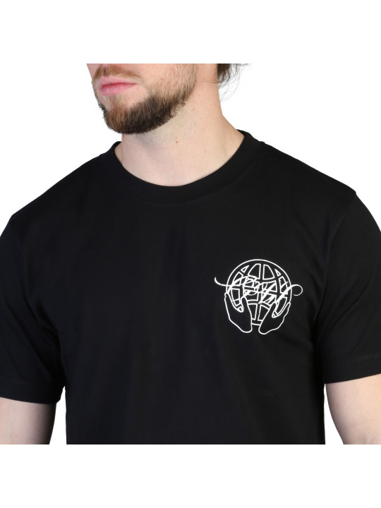 Schwarzes Off-White Baumwoll-Unisex-T-Shirt