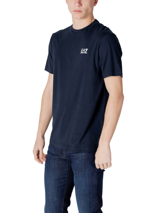 Dunkelblaues EA7 Baumwoll-T-Shirt