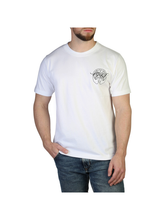 Weißes T-Shirt mit Flügel-Globus Logo