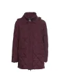 Gesteppt lila Kapuzenjacke mit Taschen