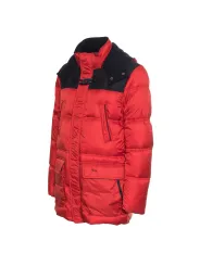 Rote Herren Daunen Kapuzenjacke