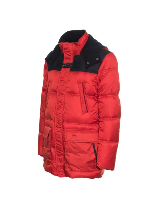 Rote Herren Daunen Kapuzenjacke