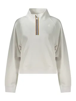 Kontrast Sweatshirt mit Logo & Halbreißverschluss - Trendy