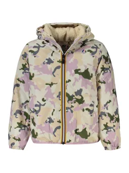 "Mädchen K-WAY Kapuzenjacke mit Teddybär-Print"
