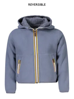 "Wendbare grüne Jungenjacke mit Kapuze und Taschen"