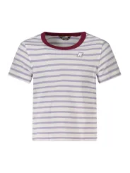 "K-WAY T-Shirts im Sale | K-WAY K31381WPEMELI_VIAO8 Mädchen T-Shirt mit gestreiftem Muster und Logo Applikation online kaufen"|Planet-Deluxe