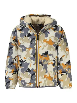 "K-Way K7122NW Jungenjacke mit Teddybär-Print & Kapuze"