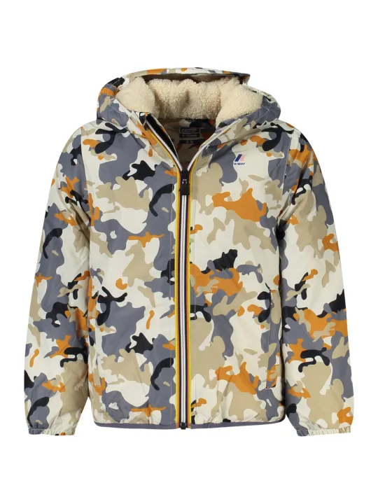 "K-WAY Jacken im Sale | "K-Way K7122NW Langarmjacke mit Kapuze und Teddybär-Print für Jungen" online kaufen"|Planet-Deluxe
