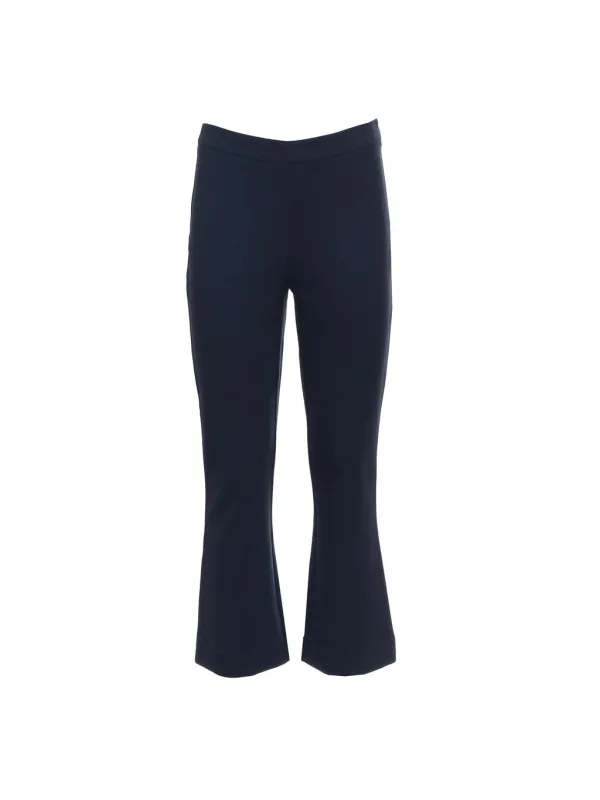 Marineblaue Schlaghose mit hohem Bund Marineblaue Schlaghose mit hohem Bund
