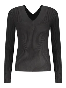 GUESS JEANS V-Pullover: Kontrastdetails & Logo – Blusenstyle