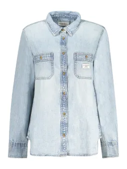 "Klassisches Jeanshemd: Italienkragen & 2 Taschen"