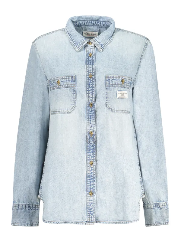 "GUESS JEANS Hemden im Sale | Gewaschenes Jeanshemd, Klassisch, Italienkragen, 2 Taschen online kaufen"|Planet-Deluxe "GUESS JEANS Hemden im Sale | Gewaschenes Jeanshemd, Klassisch, Italienkragen, 2 Taschen online kaufen"|Planet-Deluxe