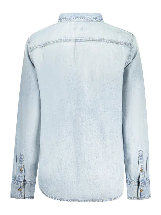"GUESS JEANS Hemden im Sale | Gewaschenes Jeanshemd, Klassisch, Italienkragen, 2 Taschen online kaufen"|Planet-Deluxe