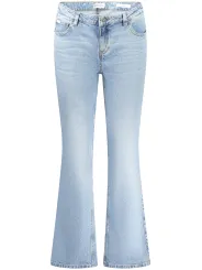 "GUESS JEANS Jeans im Sale | GUESS JEANS Damen Bootcut Jeans W5RA1SD5M4A_AZGJER - 5-Pocket, Used-Look, mit Knopf und Reißverschluss, Logo-Detail online kaufen"|Planet-Deluxe