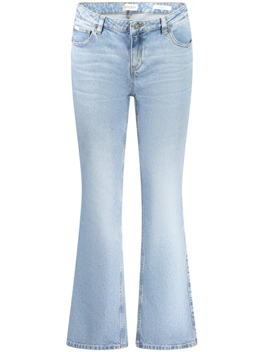 "GUESS JEANS Jeans im Sale | GUESS JEANS Damen Bootcut Jeans W5RA1SD5M4A_AZGJER - 5-Pocket, Used-Look, mit Knopf und Reißverschluss, Logo-Detail online kaufen"|Planet-Deluxe