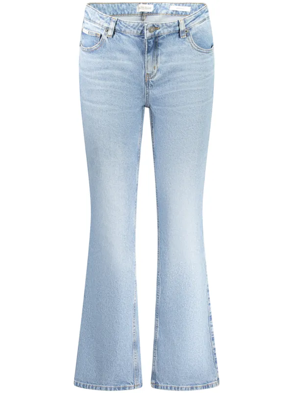 "GUESS JEANS Jeans im Sale | GUESS JEANS Damen Bootcut Jeans W5RA1SD5M4A_AZGJER - 5-Pocket, Used-Look, mit Knopf und Reißverschluss, Logo-Detail online kaufen"|Planet-Deluxe