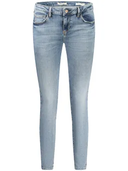 GUESS Damen Skinny Jeans: Used-Look & Logo, Mid-Waist