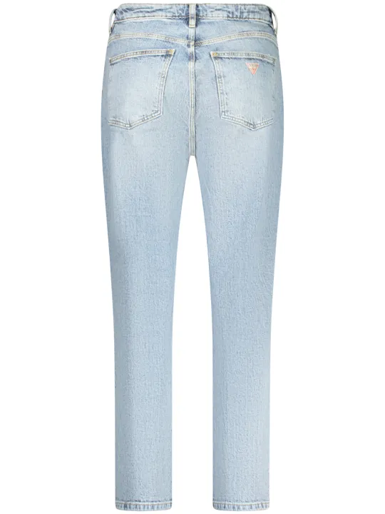 "GUESS JEANS Jeans im Sale | GUESS JEANS - Damen Mom-Jeans mit 5 Taschen, konisch geschnitten, verwaschener Effekt, Knopf- und Reißverschluss, Logo-Detail,  online kaufen"|Planet-Deluxe