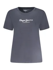 "Pepe Jeans T-Shirts im Sale | Pepe Jeans Damen T-Shirt PL506012MACY_BL594 - Kurzarm, Rundhalsausschnitt, Logo-Print, 100% Nachhaltige Baumwolle online kaufen"|Planet-Deluxe