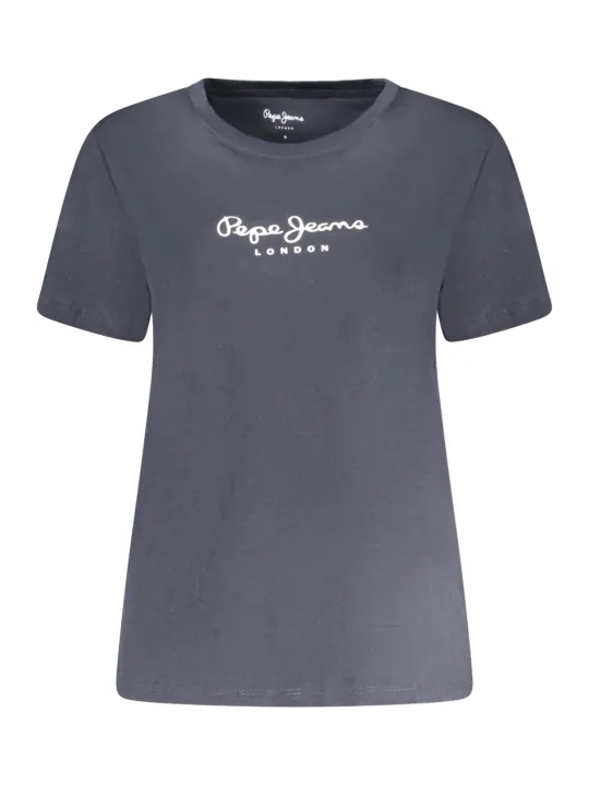 "Pepe Jeans T-Shirts im Sale | Pepe Jeans Damen T-Shirt PL506012MACY_BL594 - Kurzarm, Rundhalsausschnitt, Logo-Print, 100% Nachhaltige Baumwolle online kaufen"|Planet-Deluxe