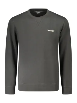 "Wrangler Schwarzes Sweatshirt: Logo-Print, Rundhals, Unisex"
