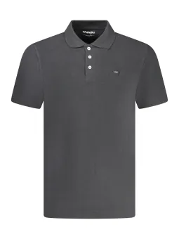 "Wrangler Kurzarm Poloshirt Schwarz – 3 Knöpfe, Logo"