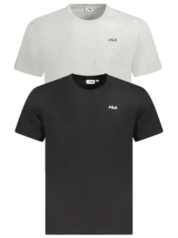 Zweierpack Fila Bio-Baumwoll T-Shirts Schwarz/Grau